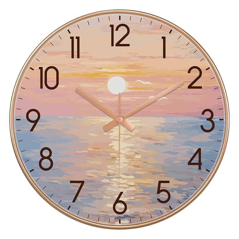 10/12 Inch Fashion Creative Wall Clock Silent Nordic Artist Living Room Bedroom Wall Watch Oil Painting Style Home Decoration