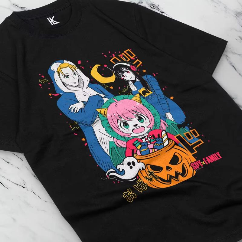 

MINISO Japanese Anime Anya Spy X Family Printed T-shirt Unisex Casual Harajuku Cute Oversized O-Neck Short Sleeve Summer T-shirt 4XL