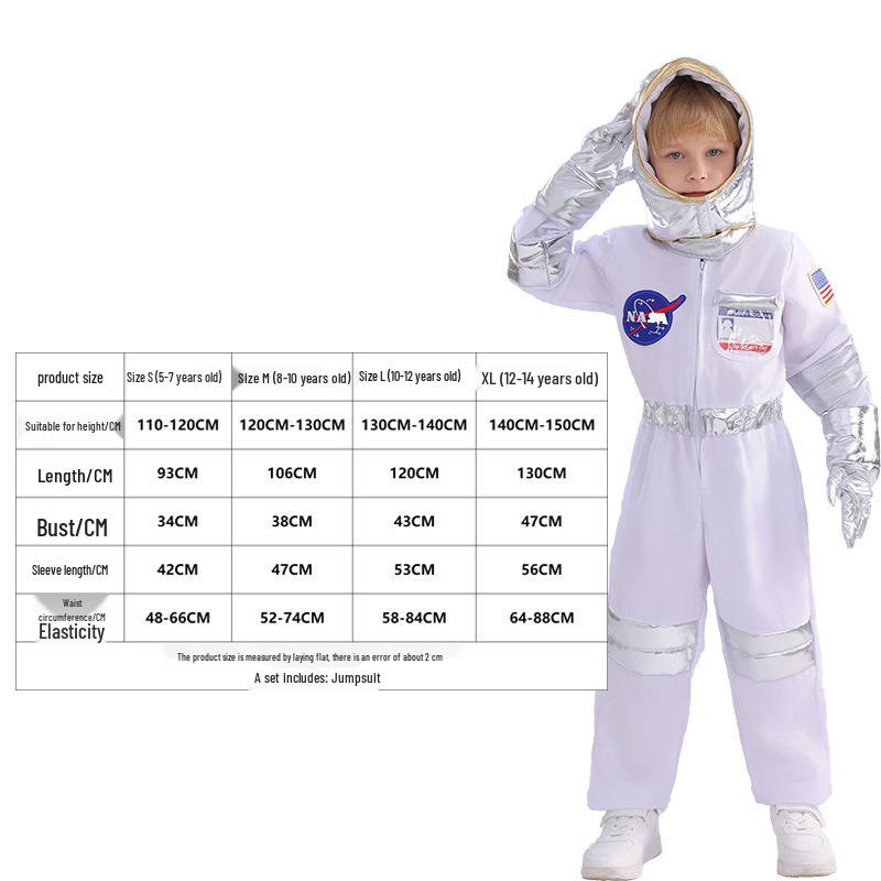 Kinder Halloween Astronauten-Raumanzug Kostüm - Weltraum-Thema Rollenspiel Outfit