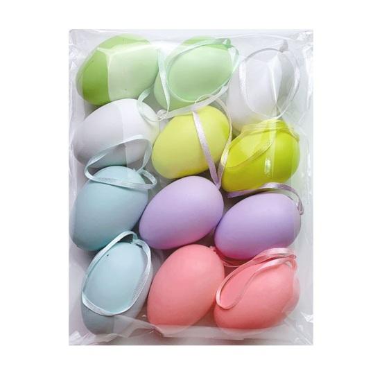 12 szt. Wielokolorowe Plastikowe Pisanki DIY Zabawka do Malowania Jajek dla do Domu Zajęcia dla Dzieci Materiały na Przyjęcie Wielkanocne