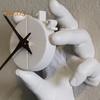 3D Clock Hands Wall Decor Quartz Mechanism Clock Resin Wall-Mounted Hand Statue Clock for Living Room Bedroom Decoration