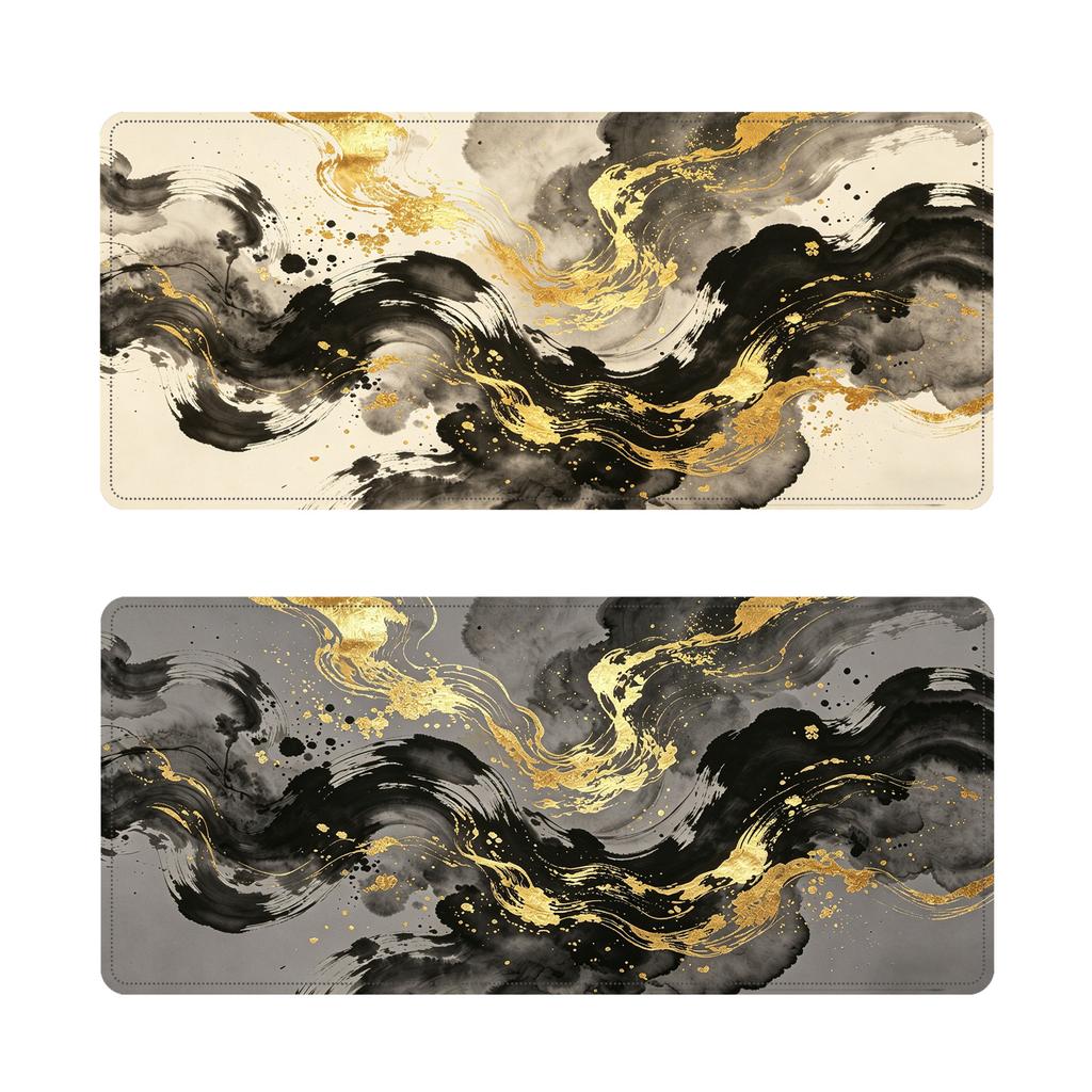 Black Gold Textured Mouse Pad Notebook Ip Computer Office Game Non-slip Rubber New Large Table Mat