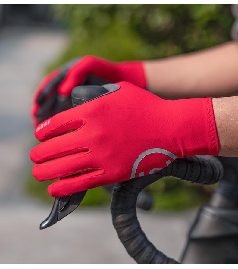 INBIKE Vollfinger-Touchscreen-Fahrradhandschuhe mit Stoßdämpfung, rutschfestes Design für Damen und Herren - Frühling/Herbst