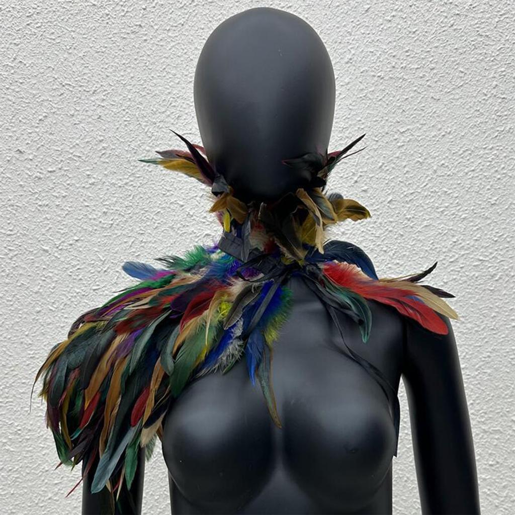Gothic Feather Shawl Stage Makeup Ball Costume Accessories