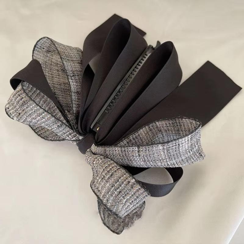 

1pc Women s Banana Hair Clip Retro Back of The Head Vertical Hair Clip Elegant Bow Ponytail Headwear Hair Barrette Hairpin