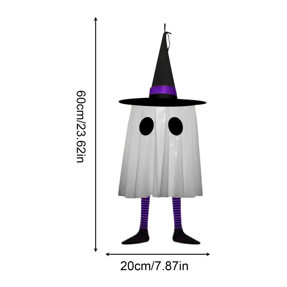 Halloween Ghosts Ornament Glowing Ghosts Pendant Decor With Witch Hat for Tree Horror Holiday Decorations Halloween Ornament for
