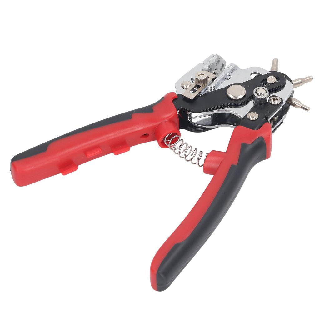 Leather Hole Punch 6 Holes 360 Degree Rotating Adjustable Margin V Shaped Knife Edge Belt Hole Puncher