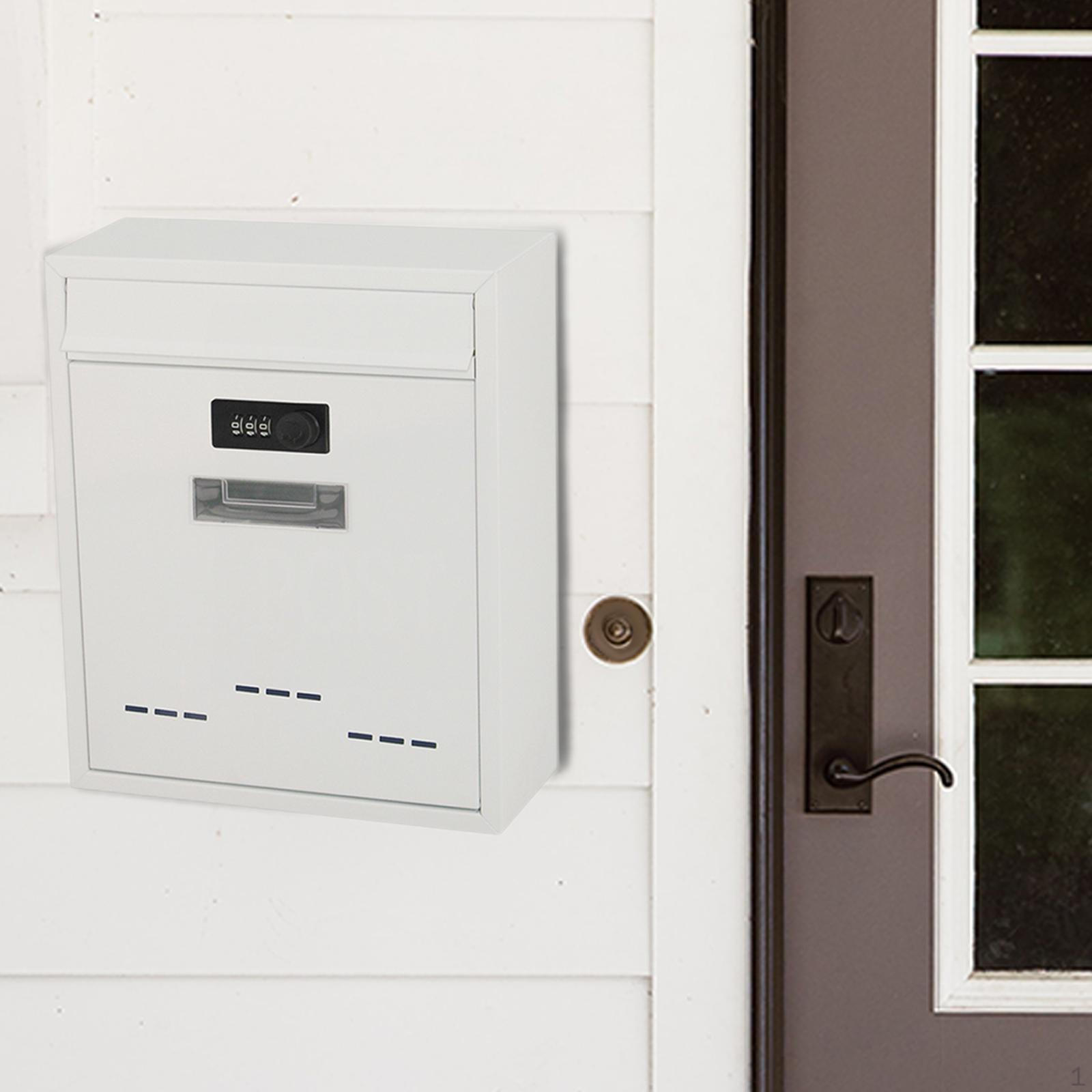Большой настенный почтовый ящик с замком Почтовый ящик Дождезащитный Почтовый Ящик Железный Ретро Стиль Ящик для писем Почтовый ящик White1