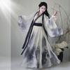 Kinesisk Song-dynasti stil Hanfu Unisex Langermet Skjorte Midjelengde Etdelt Skjørt Sett