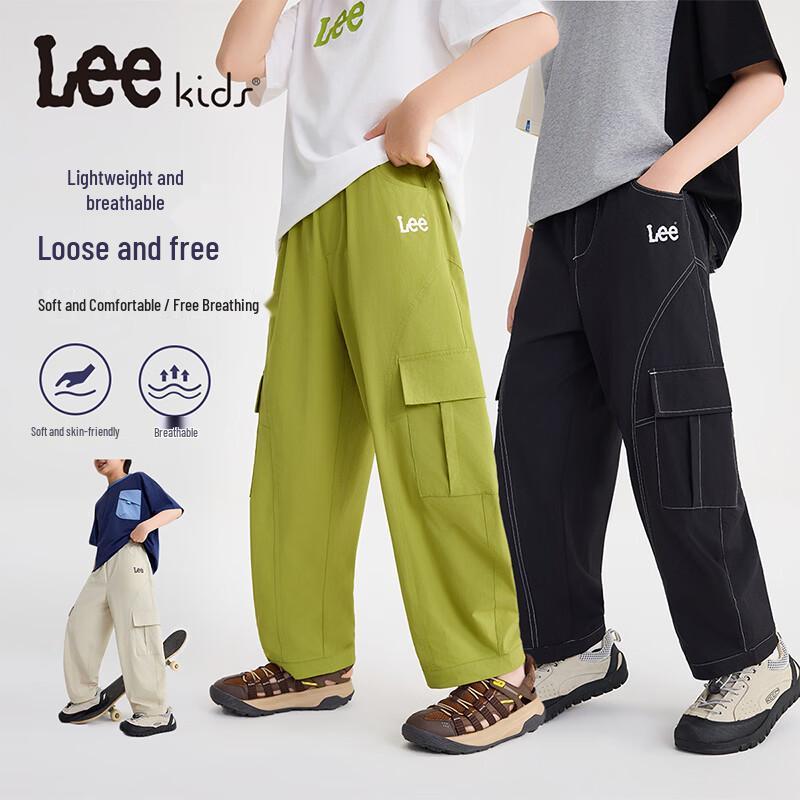 Lee Kids  Summer Lightweight Cargo Wide-Leg Pants 140 чёрный