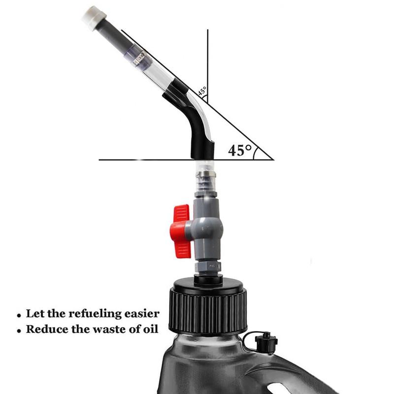 Tubo di riempimento carburante VP Racing da 5 galloni con valvola a sfera di arresto e piegatubi Kit tubo olio tubo carburante per taniche LC2 taniche Scribner