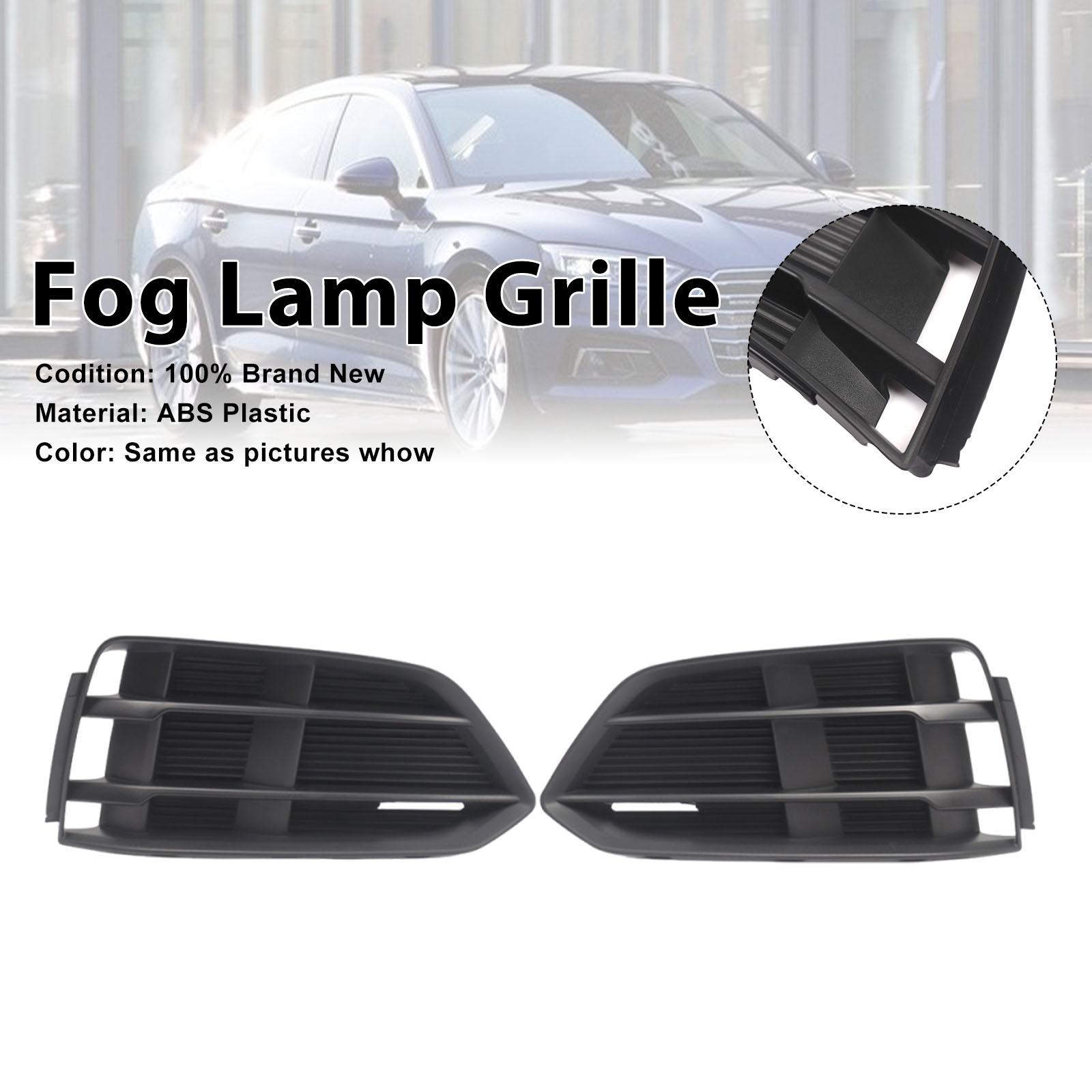 Black Front Bumper Fog Light Grille Grill Cover Bezel Fit   A5 2017-2019