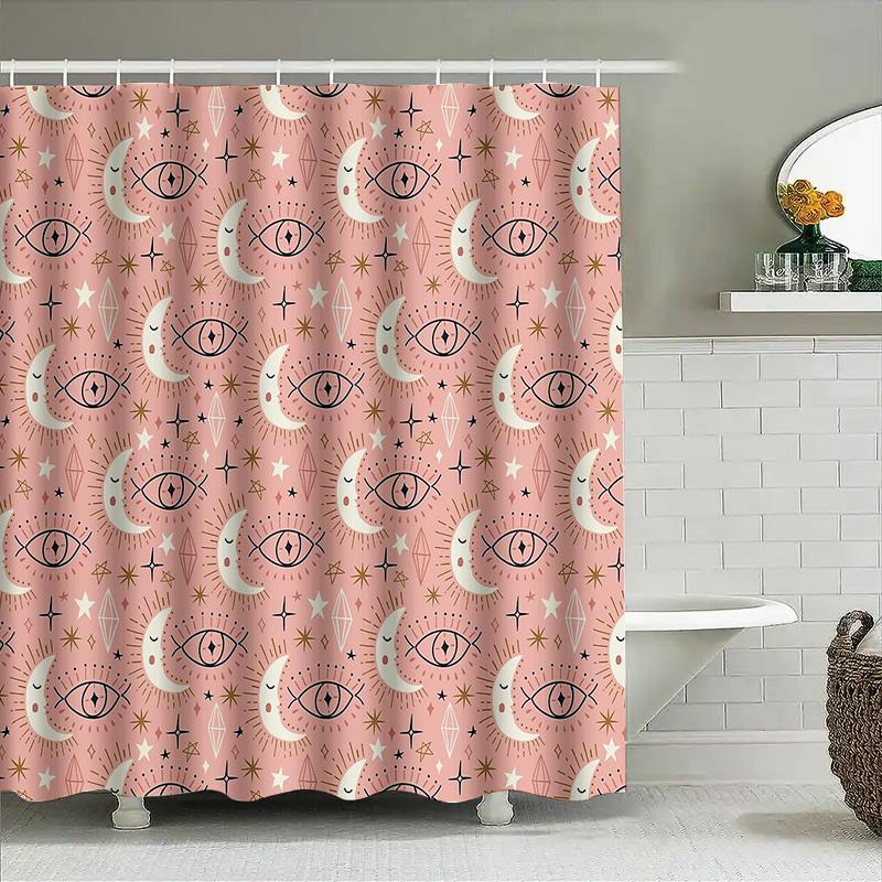 Moon Phase Shower Curtain Celestial Decor Witchy Room Aesthetic Tapestry Backdrop Bohemian Home Decor Lunar Cycle Wall Hanging