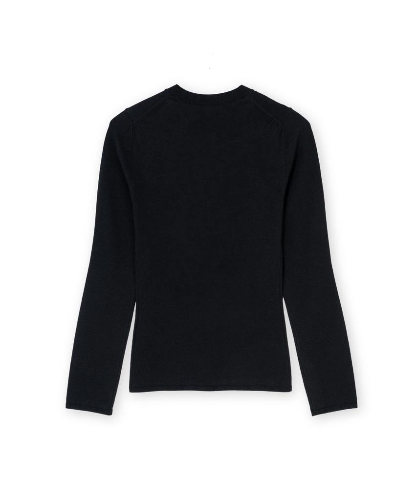 Brownyard W Slim Round Cardigan, Black