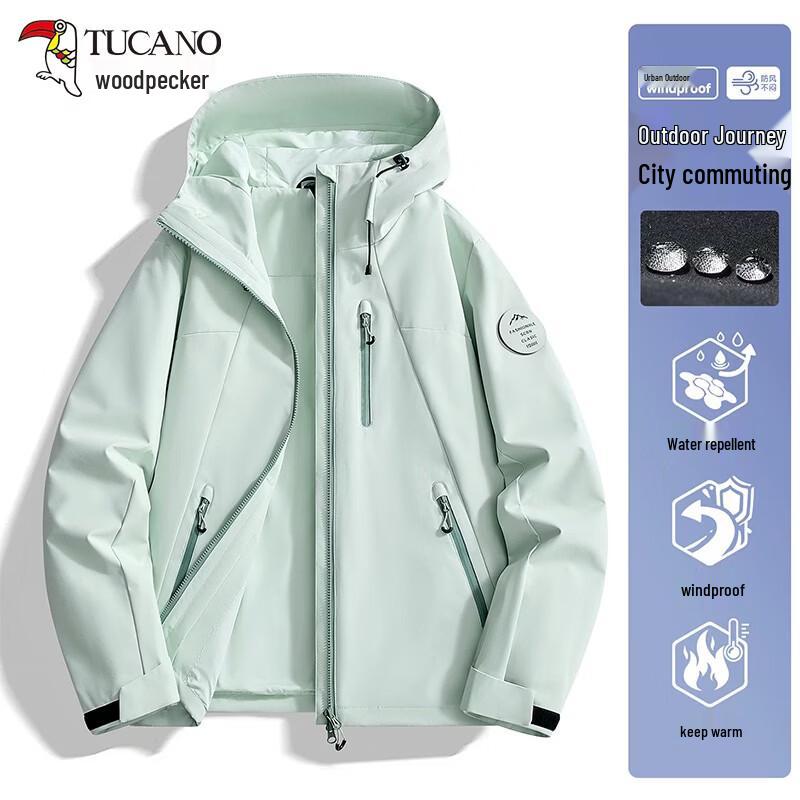 Tucano Women's Loose Hooded Outdoor Windbreaker and Waterproof Jacket