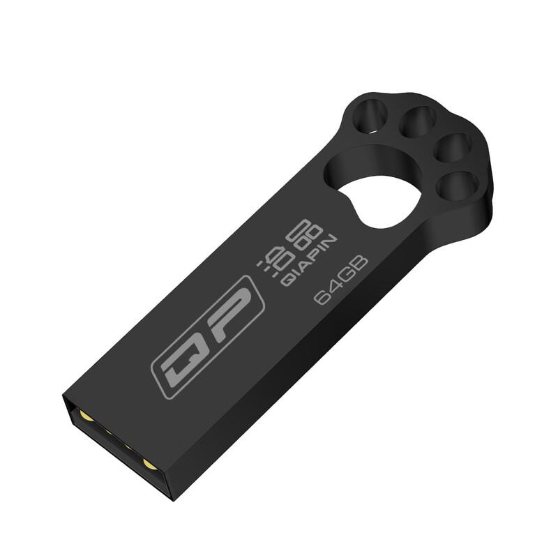 Металлическая флешка Qia Pin в виде кошачьей лапки, мини-USB