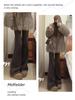 Winter 2025 Women's High-Waisted Pink Fleece-Lined Micro-Flare Sweatpants - Petite Size.
