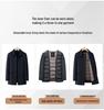Men's Double-sided Mid-length Wool Coat with Lapel and Casual Down Liner