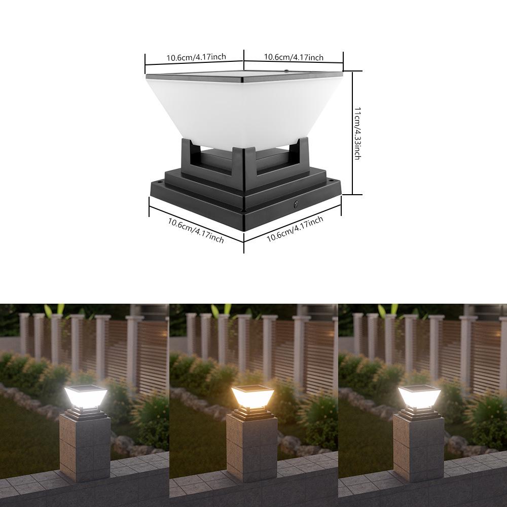 Luzes Solares Modernas para Poste de Jardim - Lâmpadas de Pilar Externas à Prova de Chuva para Vila, Cerca, Pátio ou Entradas de Portão