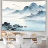 Chinese Style Landscape Wall Tapestry Zen Ink Painting Polyester Tapestry Wall Hanging Modern Minimalist Home Decor