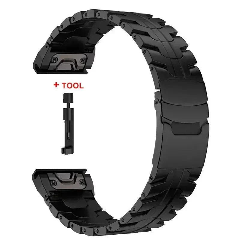 QuickFit 22 26mm Titanium Strap For Garmin Fenix 8 51mm 7 7X 6 6X Pro Stainless Steel Band For Garmin Fenix3 5 5X Plus Bracelet