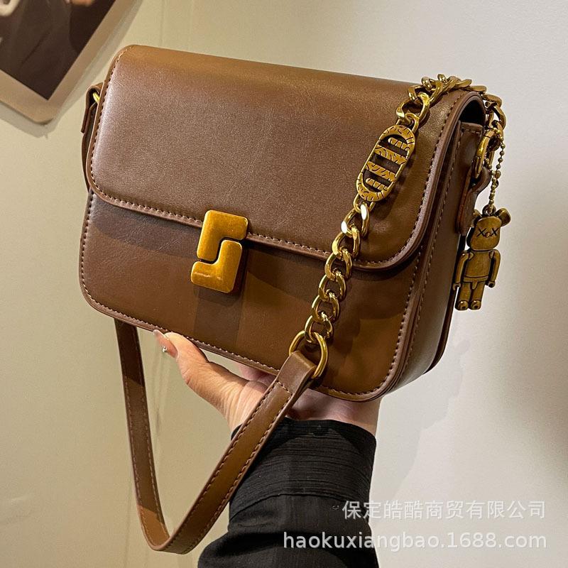 Women's Bag 2025 New Trendy High-end Fashion Chain Shoulder Messenger Bag Autumn and Winter Internet Celebrity Explosion Small Square Bag