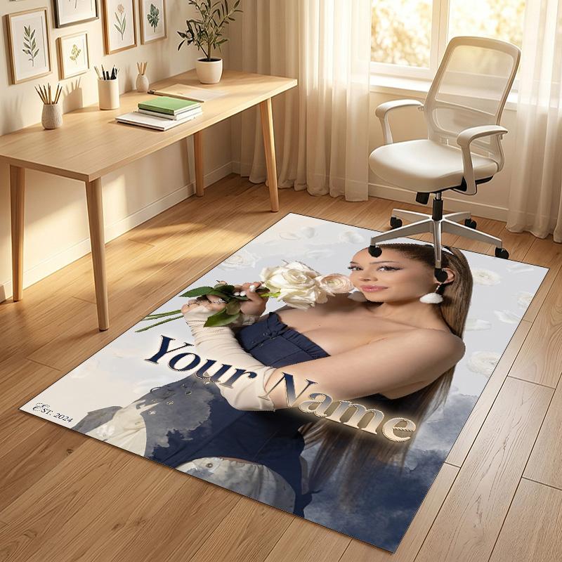 Personalized Crystal Velvet Carpet,Ayliva Custom Printed Name, Plush Area Rug For Home Indoor Decor