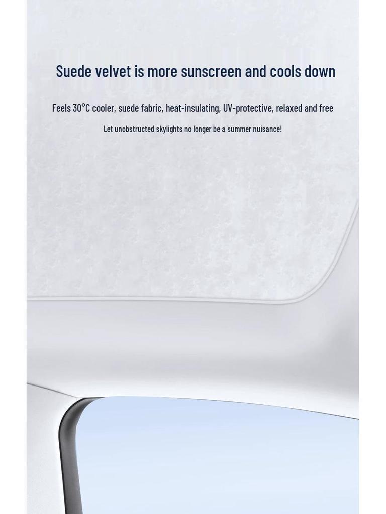 Suede Nano Sunshade for 25 Luxgen N7 Models - 3rd Gen Electrostatic Sunroof Ice Shield