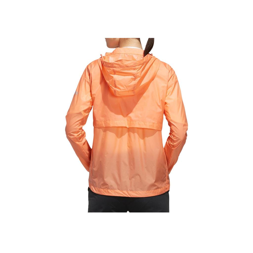 Adidas Logo Hooded Long Sleeve Zip Jacket Women Jackets Orange EH5013