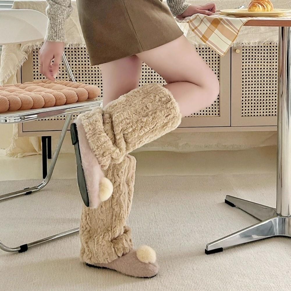 Japanese Style Lolita Boots Cover Plush Long Tube Sock Fashion Furry Leg Warmers Spicy Girls