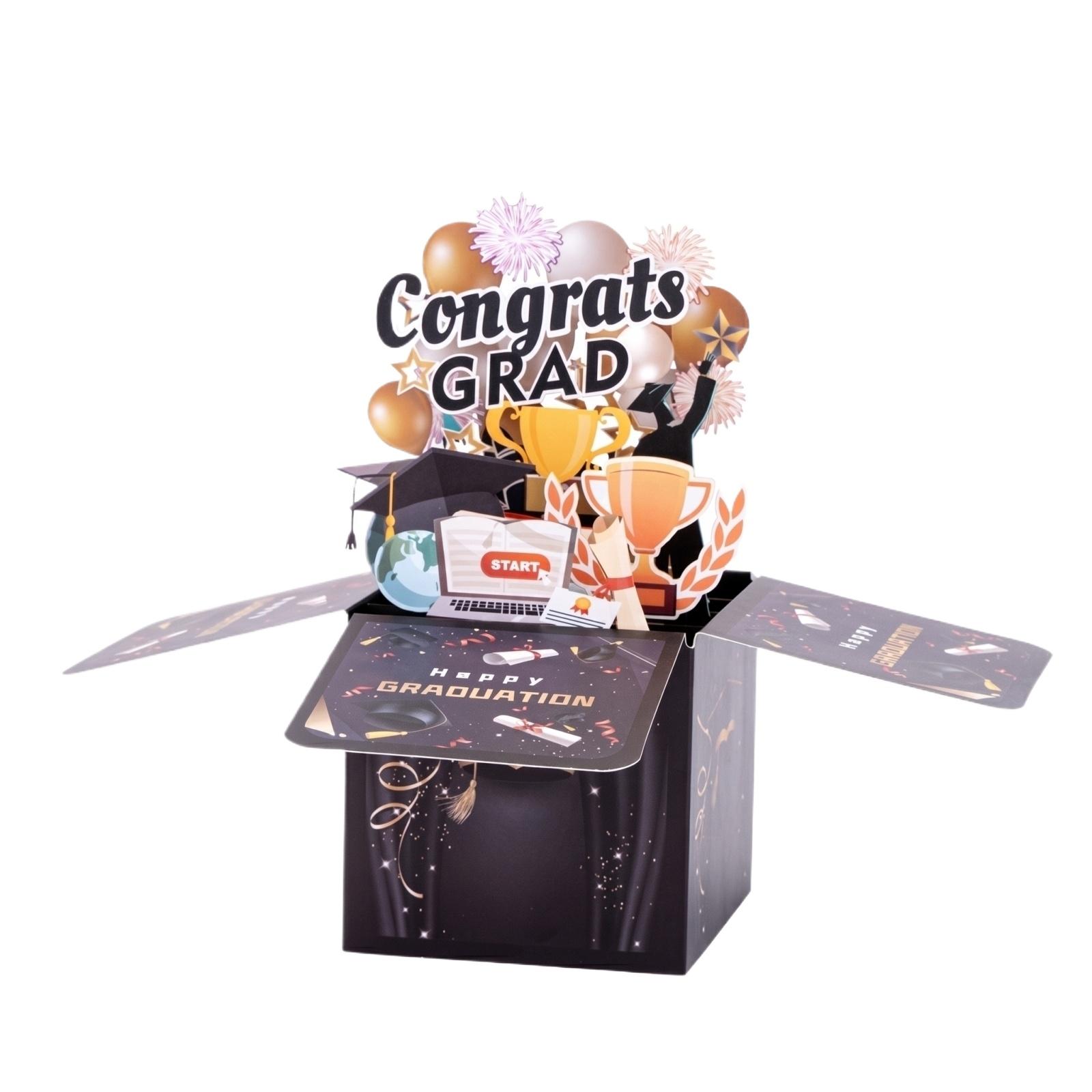 

Graduation Themed Party Party, 3D 3D Greeting Card, 3D Box For Teachers And Classmates, Handmade Hollowed Out Carving One Size