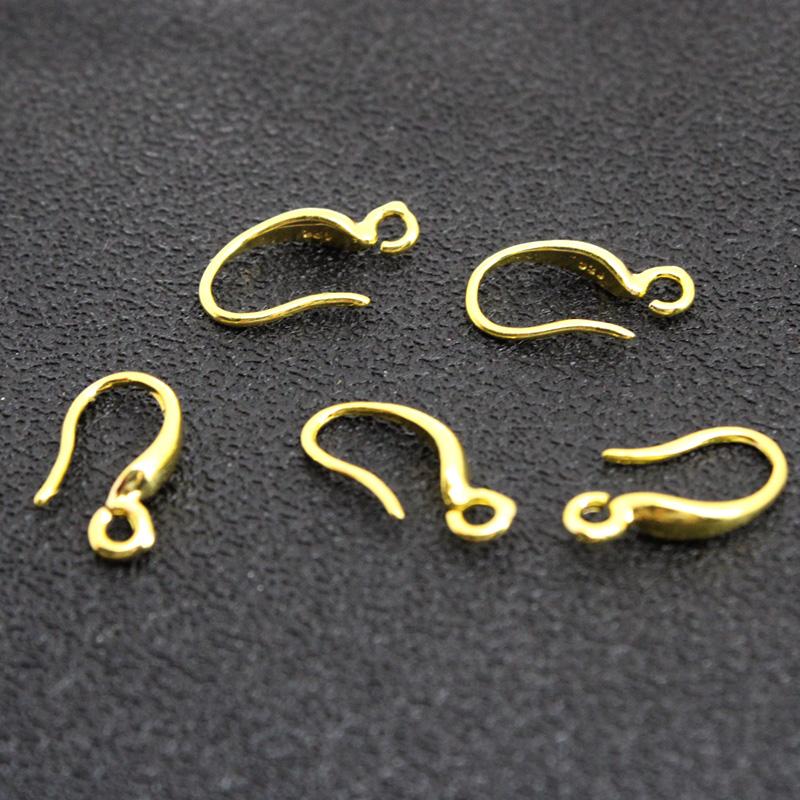 10pcs/lot 14x8mm 925 Sterling Silver French Earring Hooks Wire Settings Base Earrings Clasp Findings Earring Making Supplies