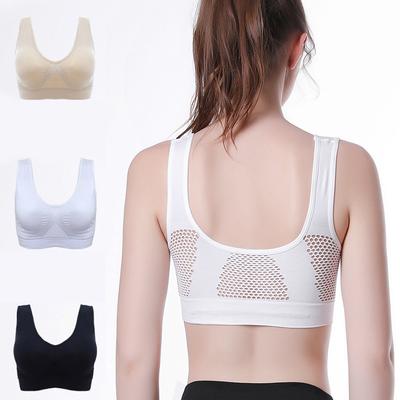 Gilet en maille ajourée pour femme, antichoc, sans fil, sous-vêtements creux, sport, respirant, yoga