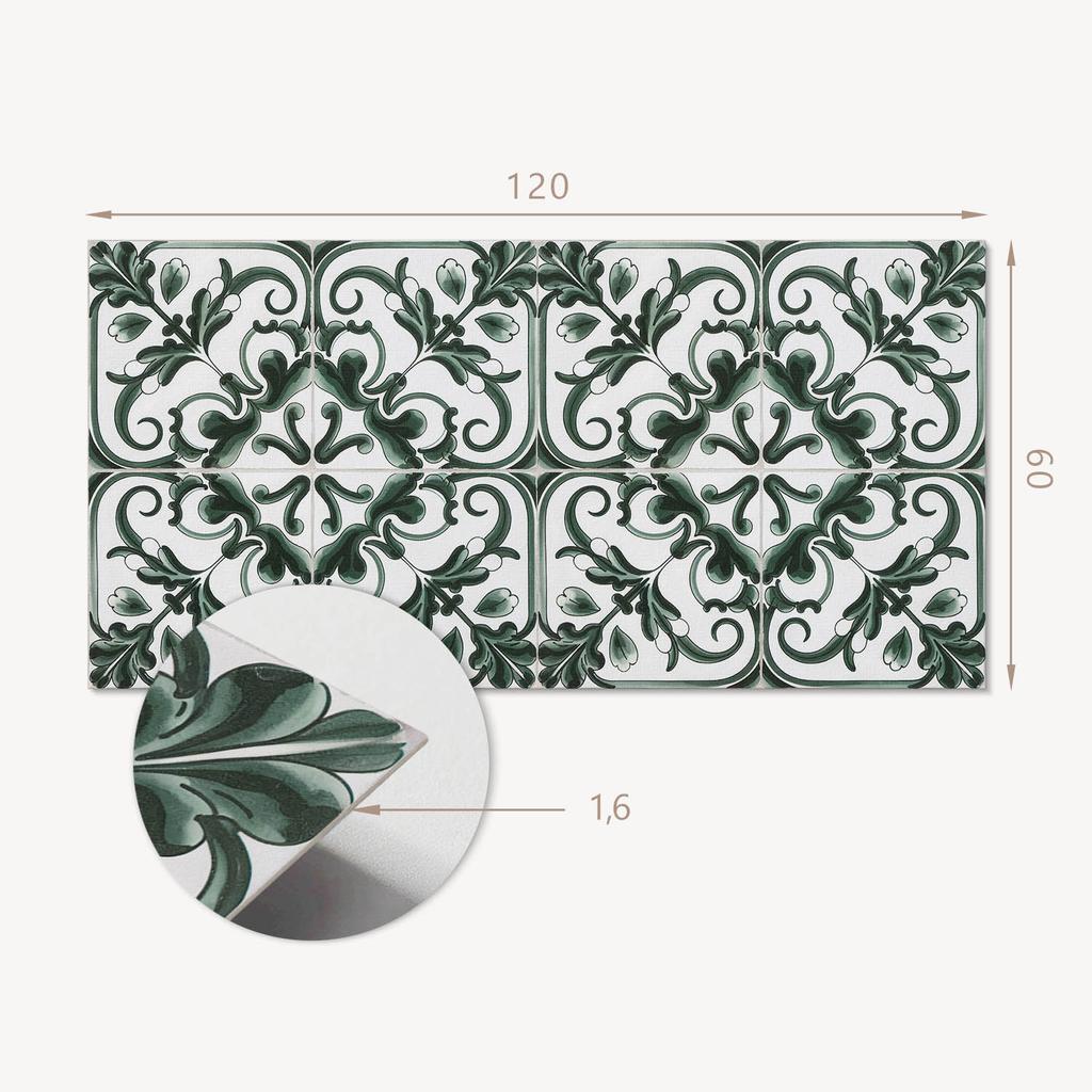 Self-adhesive Graphic Decoration for Office or Study 120x60 cm Plant Pattern in Squares