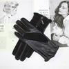 New Women's Sheepskin Gloves Leather Fashion Suede Zipper Style Winter Thickened Warm Driving Gloves