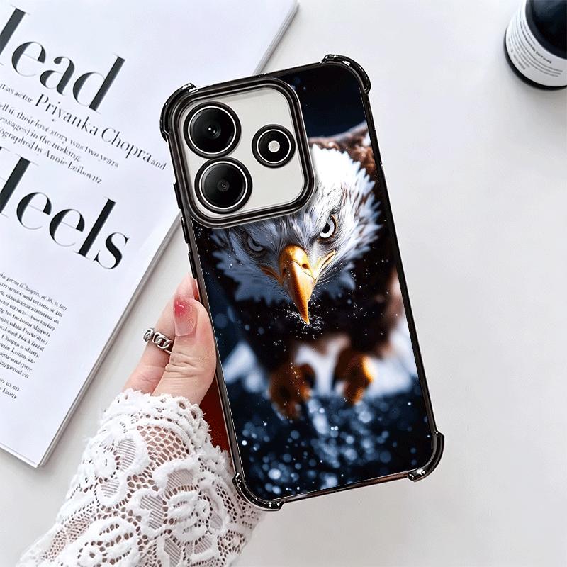 Bald Eagle Cool Plating Phone Case For Xiaomi Redmi Note 14 15 Pro Plus 13 12 11 11S 11T 10 9S 9 5G Anti-Fall Airabag Cover