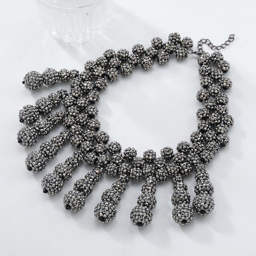 ZAA Dark Series Hanfkugel Quasten Anhänger Halskette - Retro Stil für Damen