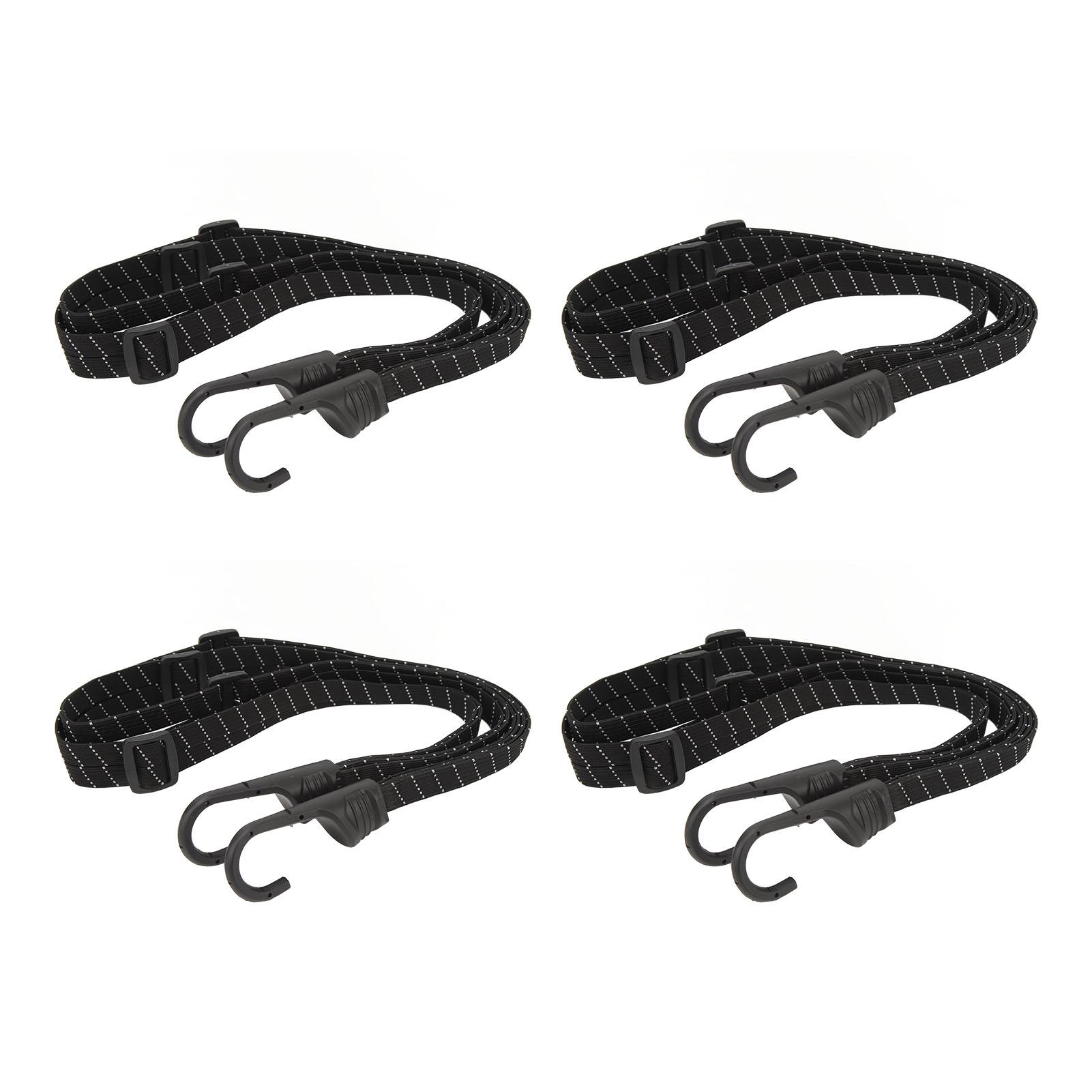 

4Pcs Motorcycle Luggage Rope Dual Hook Rugged Highly Elastic Retractable Motorcycle Helmet Rope 60cm / 23.6in чёрный