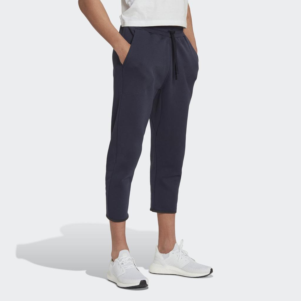 adidas Logo Embroidered Cropped Casual Pants Men Bottoms Navy HK4587