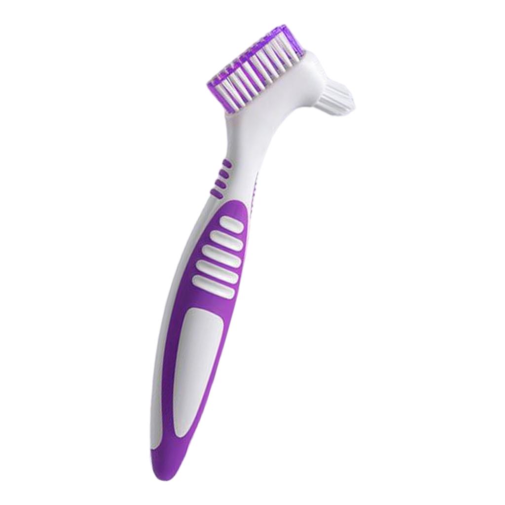 Denture Brush Denture Toothbrushes False Teeth Cleaning Brush Double Sided Toothbrush for Denture Cleaning Care