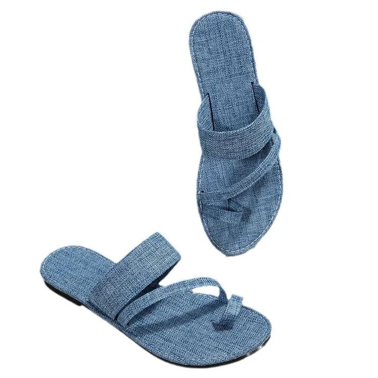 Fashion Fashionable New Summer Women's Shoes Versatile Sports and Casual Set Toe Women's Flat Bottom Sandals and Slippers Solid Color