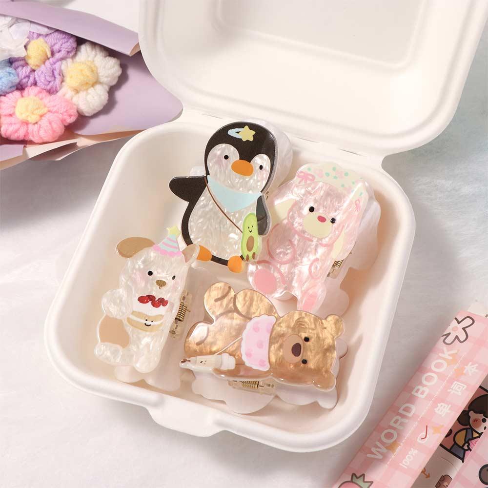 Bear Acrylic Hair Claw Rabbit Animal Shark Clip Sweet Cartoon Shark Clip  Daily