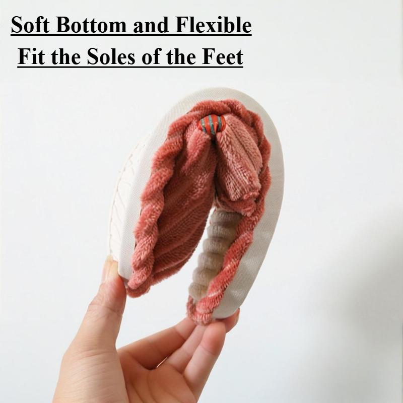 Cotton slippers home warmth non-slip plush home cotton slippers