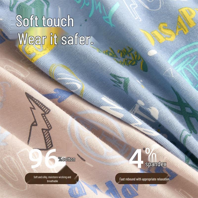 A-Class Pure Cotton Boys' Boxer Briefs - Antibacterial, Breathable Underwear for Teens and Students