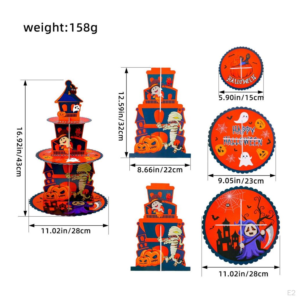 Cupcake Stand with Trays | Festive Halloween Design, 3Tier Cake Stand, for Dessert Tables