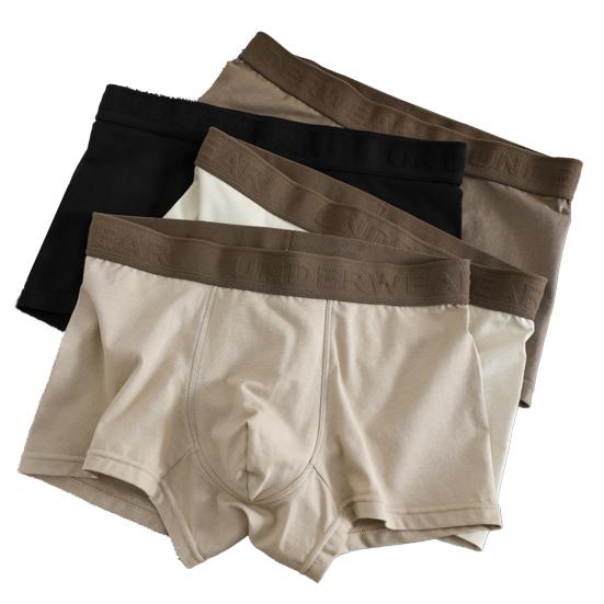 4Pcs Men Boxer Underwear Elastic Mid-Waist Design Breathable Fabric Shorts Briefs Letter Print U-Convex Panties Daily Wear