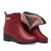 Wedge heel short boots women's, autumn and winter soft leather boots comfortable Martin boots velvet leather shoes medium heel women's boots