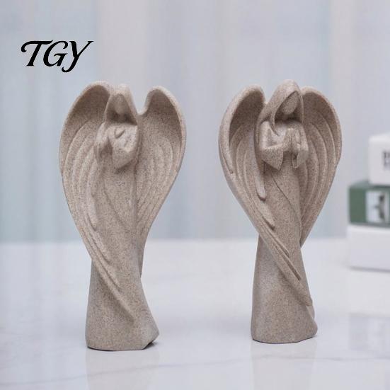 Artistic Sculpture for Study Praying Angel Statue, Abstract Guardian Figurine, Religious Prayer Elegant Tabletop Decoration Home Mantel Church Indoor