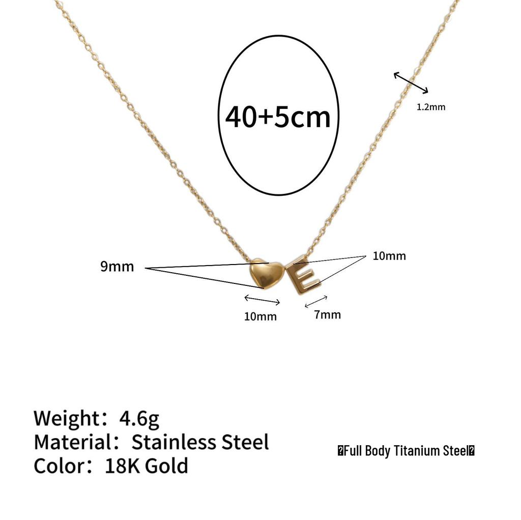 Herz Anhänger Halskette: 18K vergoldeter Edelstahl mit 26 englischen Buchstaben.