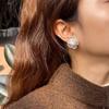 925 Silver Hollow Flower Stud Earrings for Women Luxury Vintage Fine Jewelry Accessories